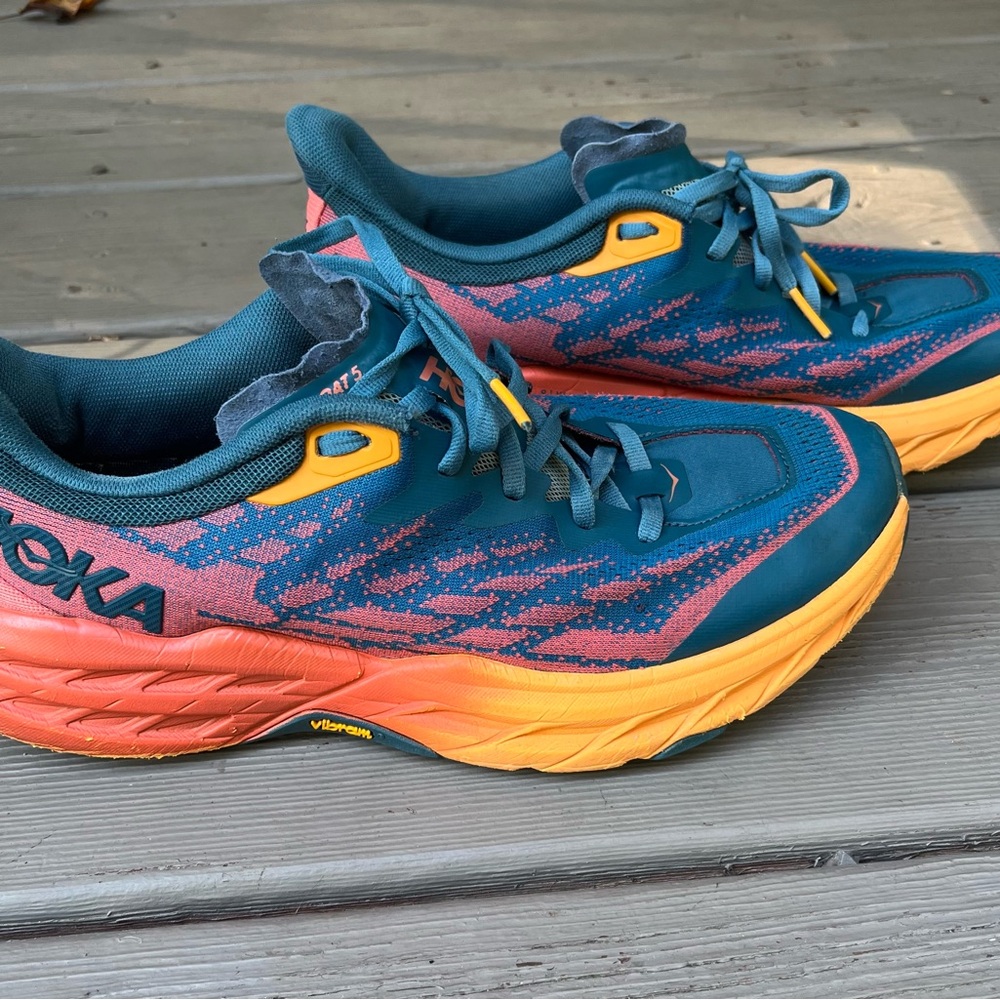 Hoka Women's Sneakers - Teal and Orange - Picture 7 of 9